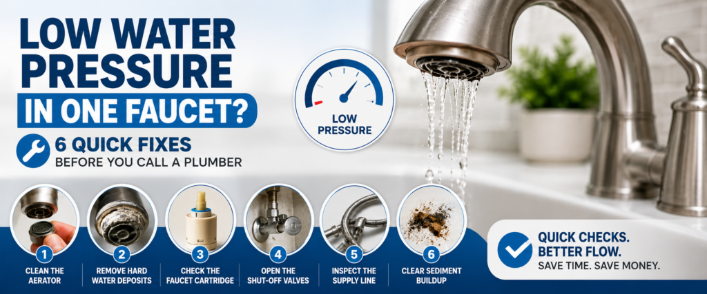 Low Water Pressure in One Faucet: 6 Quick Fixes Before You Call a Plumber
