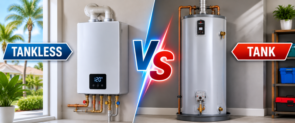 Tankless vs. Tank Water Heater in Florida: Which Saves More Money Over 10 Years?