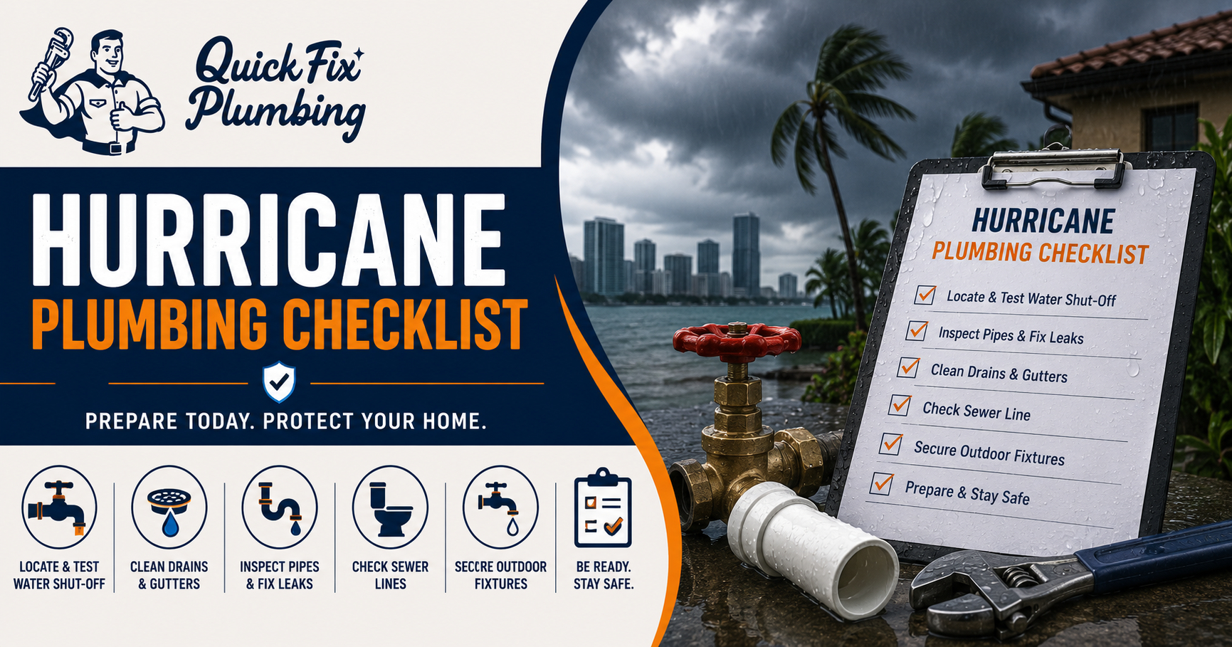 Hurricane Season Plumbing Checklist: How to Protect Your Miami Home Before the Next Storm