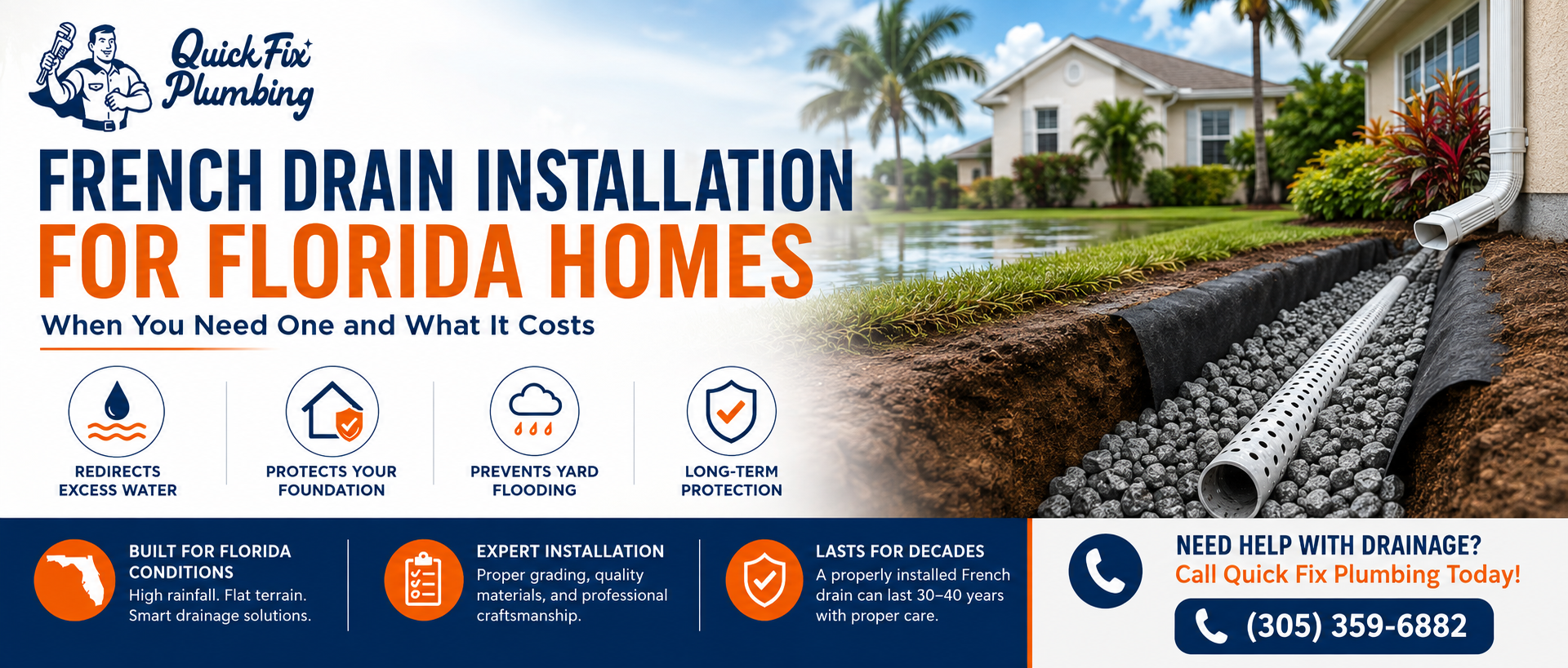 French Drain Installation for Florida Homes: When You Need One and What It Costs