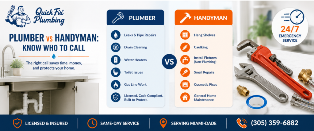 When to Call a Plumber vs a Handyman_ A Miami Homeowner’s Simple Guide